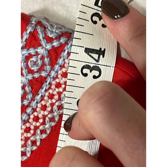 Vineyard Vines Red Boho‎ Mini Dress S - Picture 6 of 7